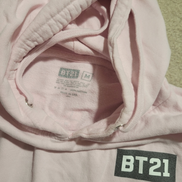 OFFICIAL bts × antisocial social club pink hoodie - Picture 2 of 4